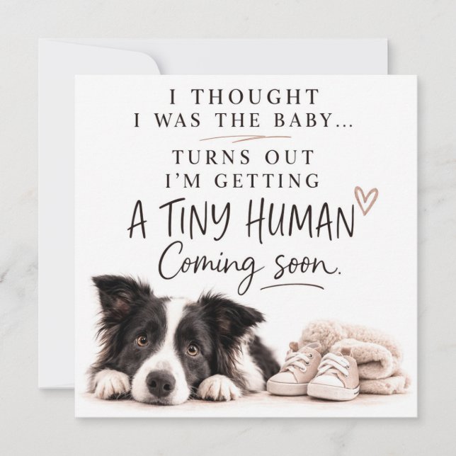 Convite Dog Pregnancy Announcement Card (Frente)