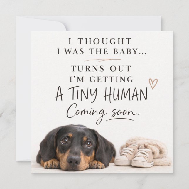 Convite Dog Pregnancy Announcement Card (Frente)