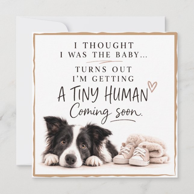 Convite Dog Pregnancy Announcement Card (Frente)
