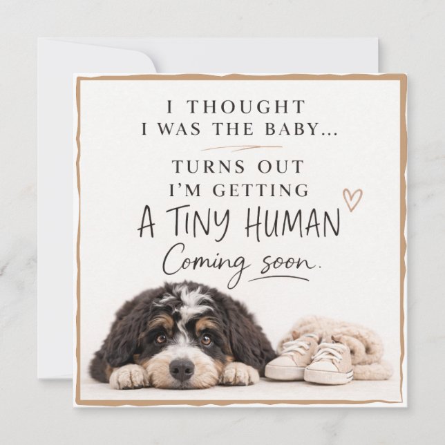 Convite Dog Pregnancy Announcement Card (Frente)