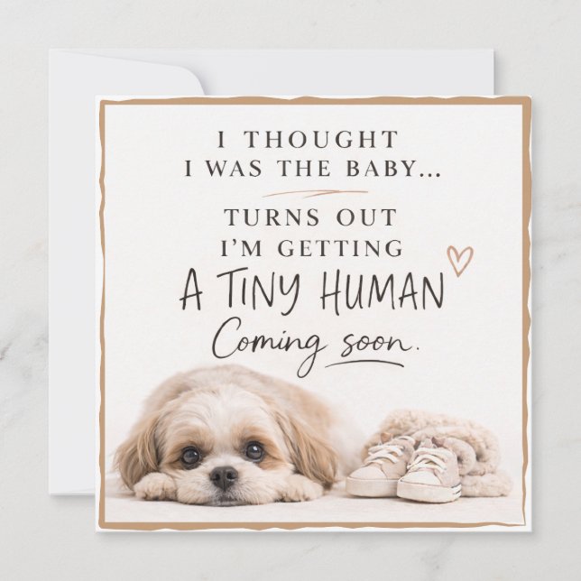 Convite Dog Pregnancy Announcement Card (Frente)
