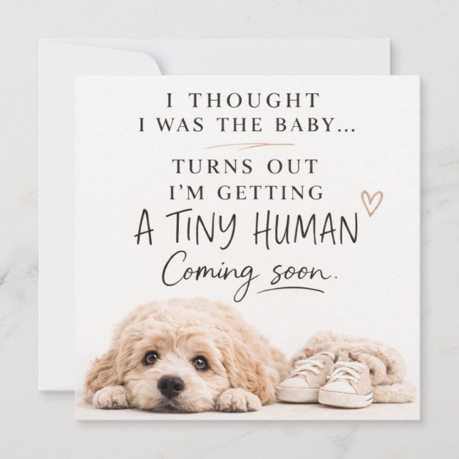 Convite Dog Pregnancy Announcement Card (Frente)