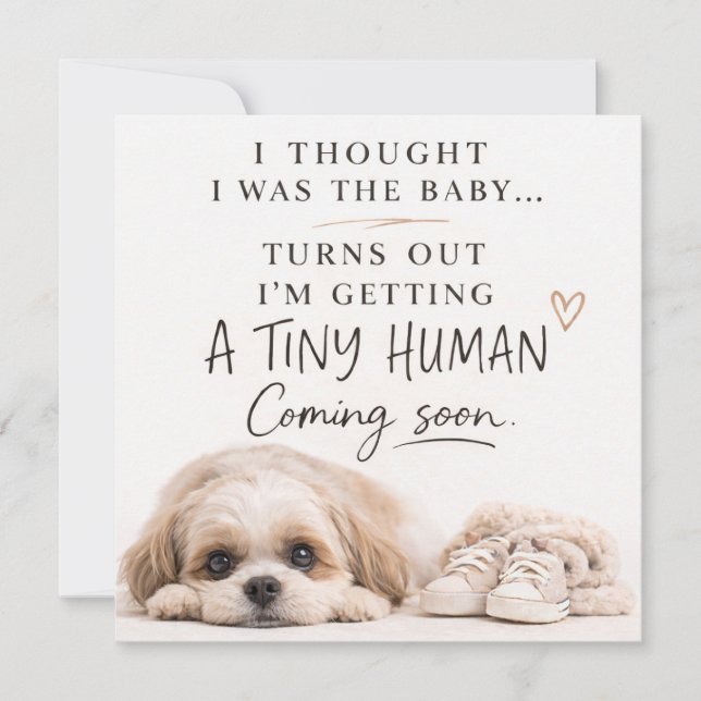 Convite Dog Pregnancy Announcement Card (Frente)