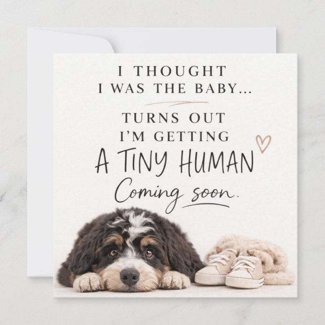 Convite Dog Pregnancy Announcement Card (Frente)