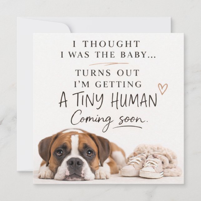 Convite Dog Pregnancy Announcement Card (Frente)