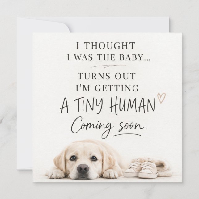 Convite Dog Pregnancy Announcement Card (Frente)