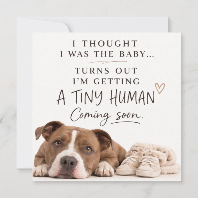 Convite Dog Pregnancy Announcement Card (Frente)