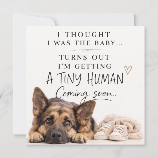 Convite Dog Pregnancy Announcement Card (Frente)