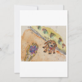 Convite Dog with Berries Greeting Card