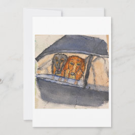 Convite Dogs in a Car Greeting Card