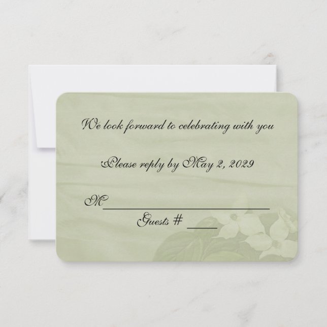 Convite Dogwood Wedding RSVP (Frente)
