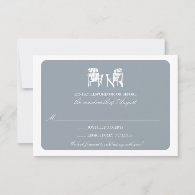 Convite Dois Adirondack Chairs RSVP (Frente)