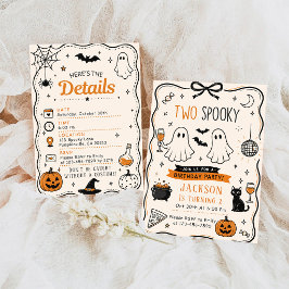 Convite DOIS Aniversário Assustador de Halloween Azul