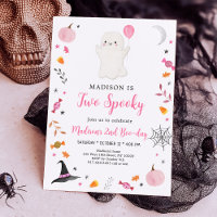 Dois Aniversário do Dia das Bruxas Fantasmas Rosa-