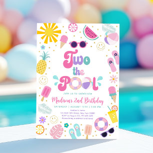 Convite Dois aniversários de verão da Piscina Piscina