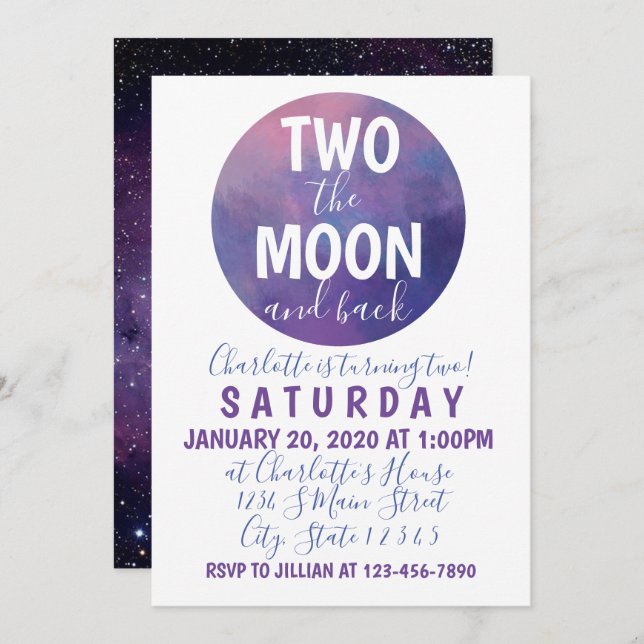 Convite Dois anos da Lua (Frente/Verso)