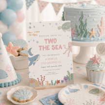 Dois ao Mar Fofa Rosa Aquarela Menina 2º Aniversár