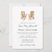 Dois Cadeiras Adirondack de Aquarela Casamento