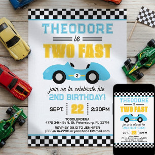 Convite Dois Carros de Corrida Rápidos 2º Aniversário