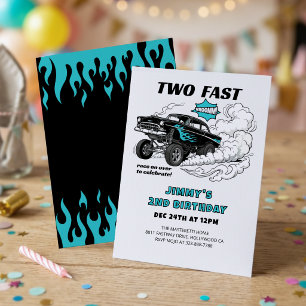 Convite Dois Carros de Corrida Rápidos 🏁 Gasser 2º Aniver