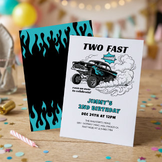Convite Dois Carros de Corrida Rápidos 🏁 Gasser 2º Aniver