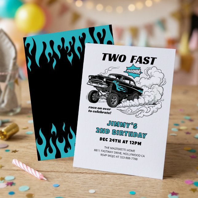 Convite Dois Carros de Corrida Rápidos 🏁 Gasser 2º Aniver (Criador carregado)