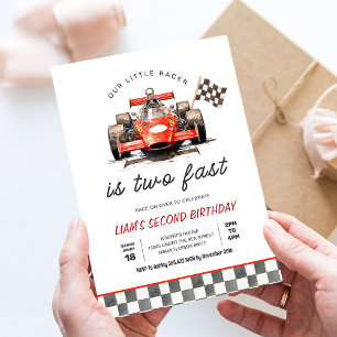 Convite Dois Carros de Corrida Velozes Vintage Aniversário