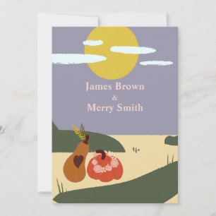 Convite Dois Casamento do Sol da Praia Pumpkins