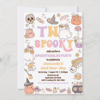 Convite Dois Convidado Fantasma de Halloween Spooky