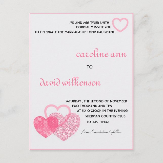 Convite - dois corações batendo como um (Frente)