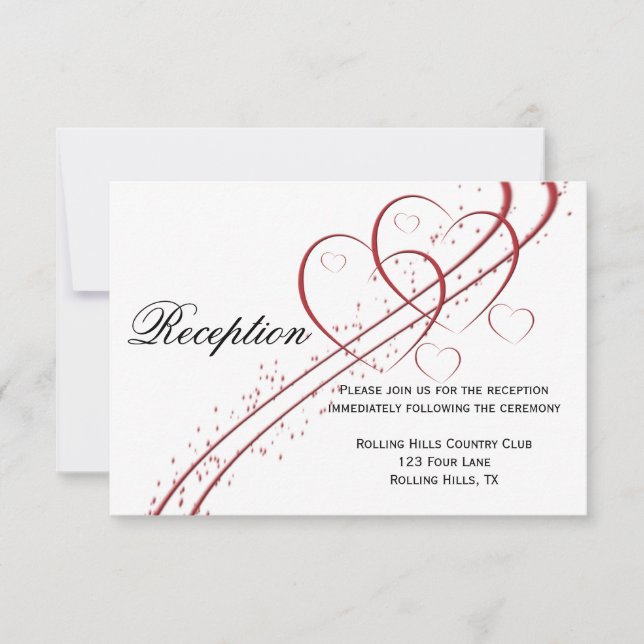 Convite Dois Corações como uma Recepção (Frente)