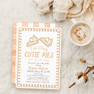 Convite Dois Cutie Pies Doodle Chupeta Laranja Festa de Be