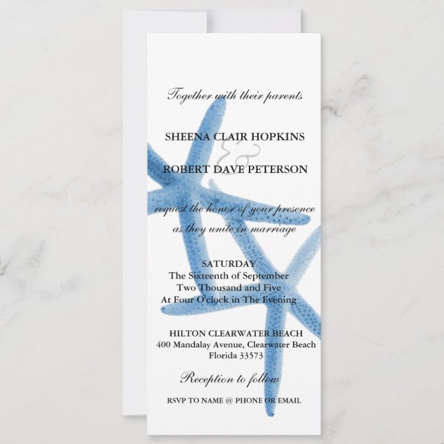 Convite Dois de nós | Casamento de Starfish Ocean Love (Frente)