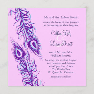 Convite Dois de uma Penas de Peacock