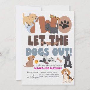 Convite Dois Deixe os Cães Saírem Aniversário