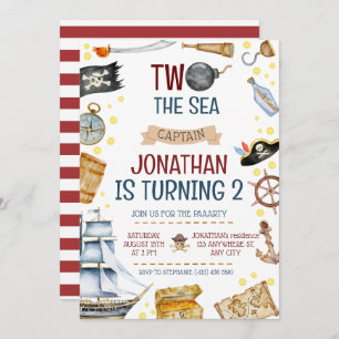 Convite Dois Do Partido Do segundo aniversário Do Navio Pi