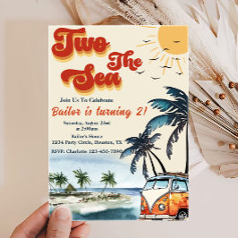 Convite Dois do segundo aniversário de praia do Surf do ma