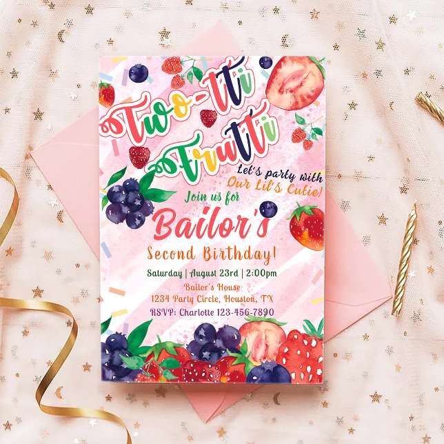 Convite Dois Doce | Aniversário do Partido Fruta (Criador carregado)