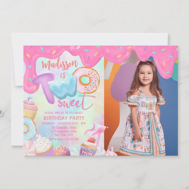 Convite dois doces personalizados  (Frente)