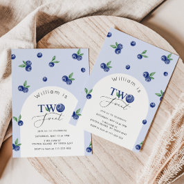 Convite Dois doces segundos aniversários de mirtilo