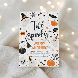 Convite Dois Espantosos Aniversário de 2 anos no Halloween