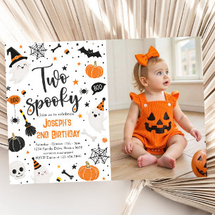 Convite Dois Espantosos Aniversário de 2 anos no Halloween
