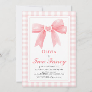 Convite Dois Fancy Arco Rosa chique Coquette 2º aniversári