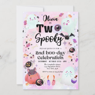 Convite dois fantasmas cor-de-rosa assustadores de Hallowe