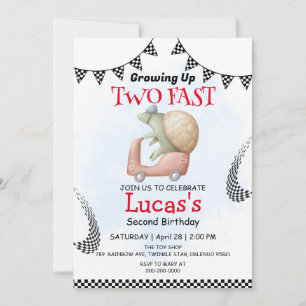 Convite Dois Festa de segundo aniversário de bicicleta de