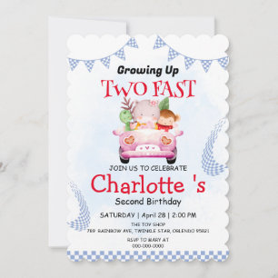 Convite Dois Festa de segundo aniversário de Carro da Corr