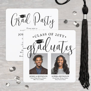 Convite Dois Formandos Fotos do Partido Conjunto de Format