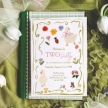 Dois Gansos Bobos Gingham Cottagecore 2º Aniversár