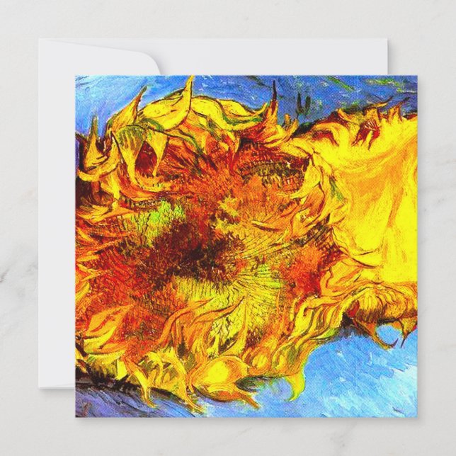 Convite Dois Girassóis Cortados Van Gogh (Frente)
