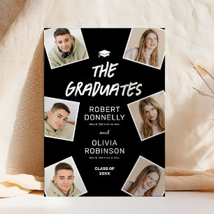 Convite Dois Graduados Foto Diplomados Juntos